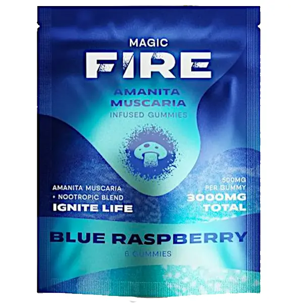 Blue Raspberry Fire Magic Amanita Muscaria Gummies 3000mg