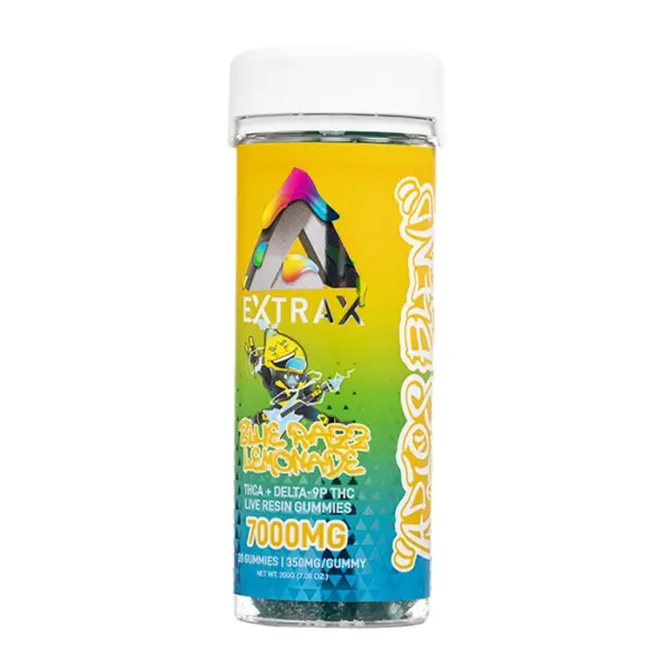 Blue Razz Lemonade Delta Extrax Adios Blend 7000mg THC-A Gummies