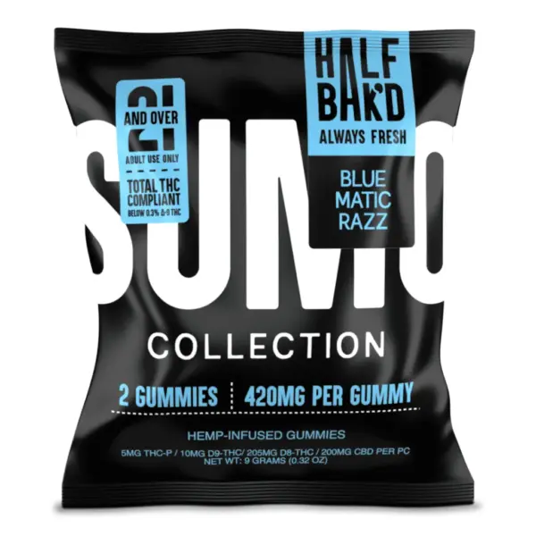 Bluematic Razz Half Bak’d Sumo Gummies 420mg