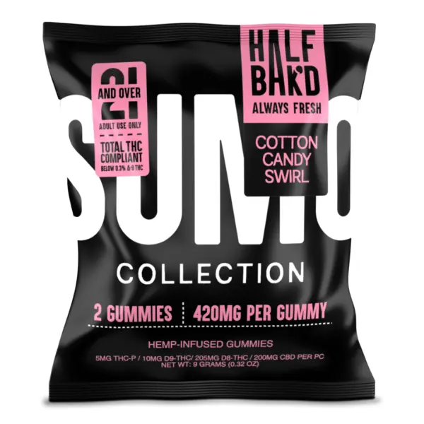 Cotton Candy Half Bak’d Sumo Gummies 420mg