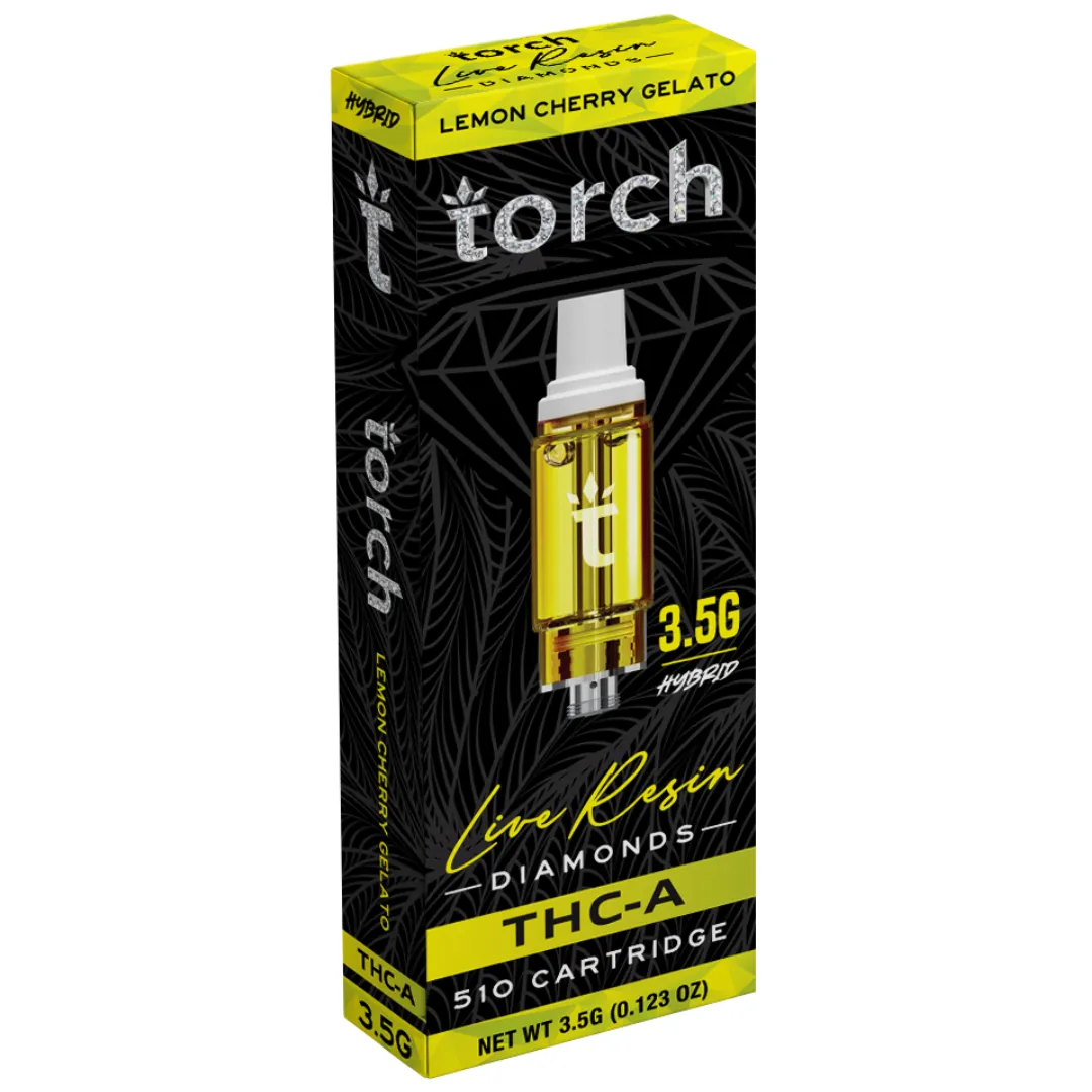 Lemon Cherry Gelato Flavor- Torch Live Resin Diamonds Cartridge 3.5G