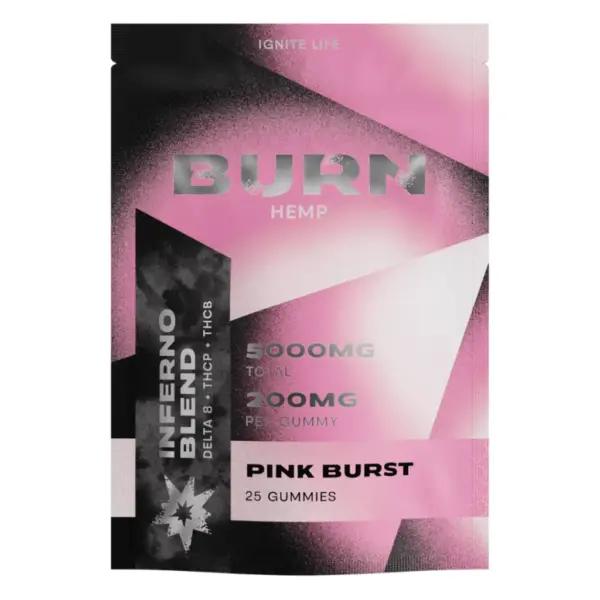 Pink Burst Burn Flavor - Burn Hemp Inferno Blend Gummies 5000mg