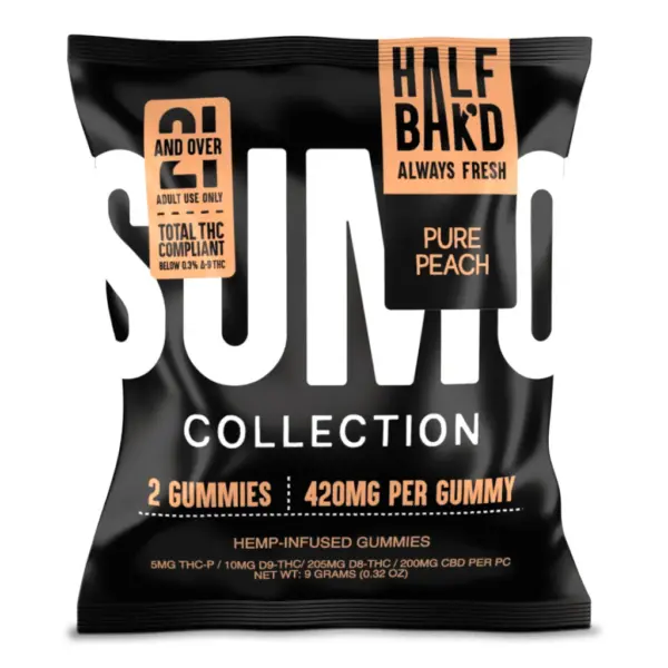 Pure Peach Half Bak’d Sumo Gummies 420mg