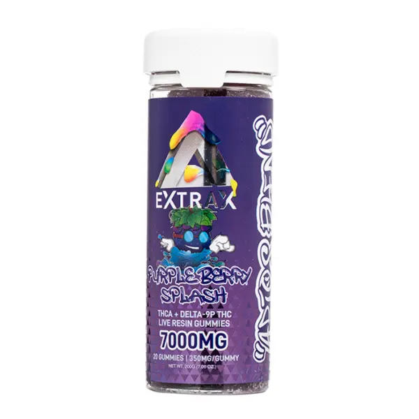 Purple Berry Splash Delta Extrax Adios Blend 7000mg THC-A Gummies