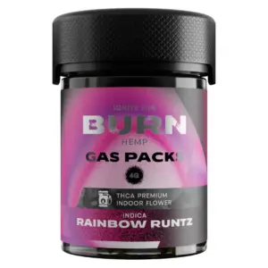 Rainbow Runtz Indica Flavor- Burn Hemp THC-A Gas Packs Flower 4G