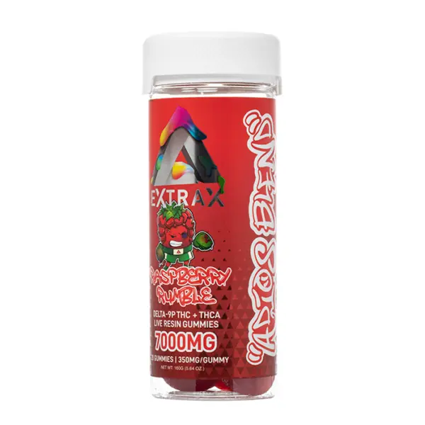 Raspberry Rumble Delta Extrax Adios Blend 7000mg THC-A Gummies