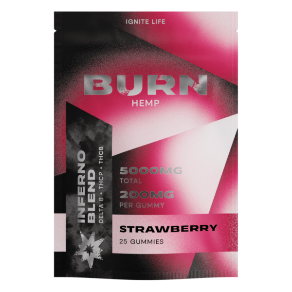 Strawberry Flavor - Burn Hemp Inferno Blend Gummies 5000mg