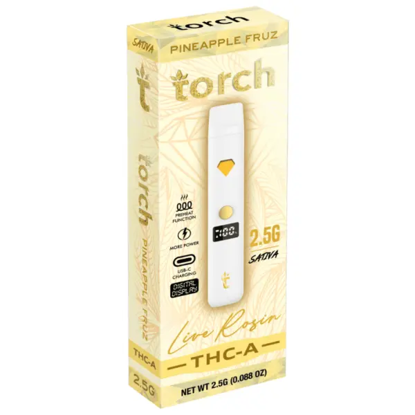 Pineapple Fruz Flavor - Torch Live Rosin THC-A Disposable 2.5G