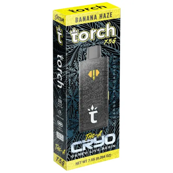 Banana Haze Sativa Flavors - Torch THC-A Cryo Live Resin Disposable 7.5G