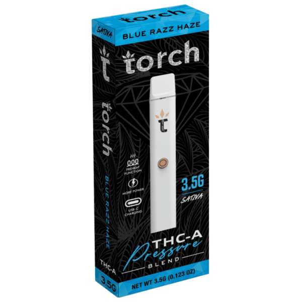 Blue Razz Haze Flavors -Torch Pressure THC-A Disposable 3.5G