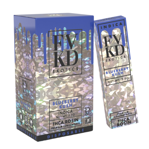 Blueberry Kush Indica Flavors - FVKD THC-A Rosin Disposable 3.5G