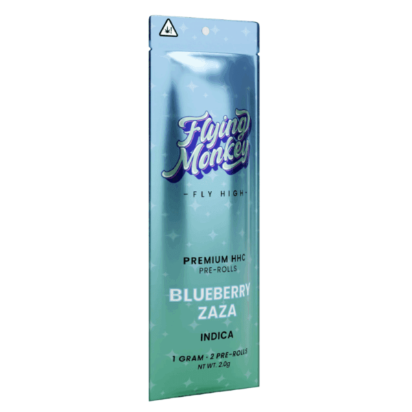Blueberry Zaza Indica Flavors - Flying Monkey HHC Pre Roll 2G