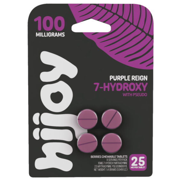 Purple Reign Flavors - HiJoy 7-Hydroxy + Pseudo Kratom Tablets 25mg 4ct
