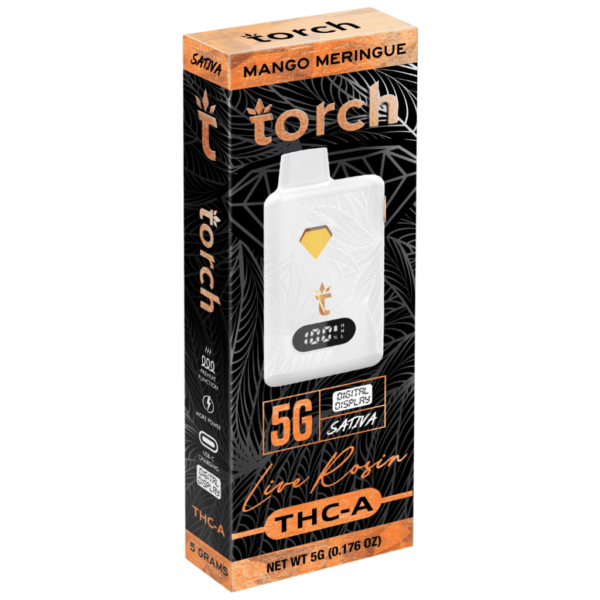 Mango Meringue Sativa Flavors - Torch Live Rosin THC-A Disposable 5G