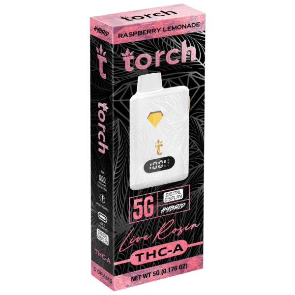 Raspberry Lemonade Hybrid Flavors - Torch Live Rosin THC-A Disposable 5G