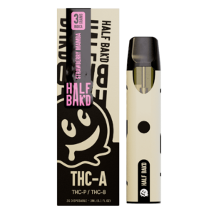 Strawberry Mamba Indica flavors - Half Bak’d THC-A Disposable 3G