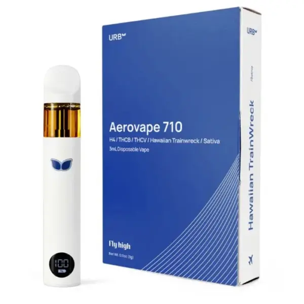 Hawaiian Trainwreck Sativa Flavors - URB Aerovape 710 Clarity Blend Disposable Vape 3G