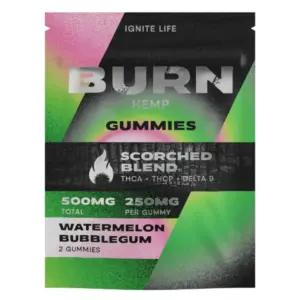 Watermelon Bubblegum Burn Hemp Scorched Blend Gummies 500mg