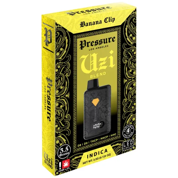 Banana Clip Indica Flavors - Pressure UZI Blend Disposable 3.5G