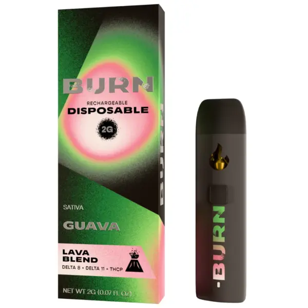 Guava Hybrid Flavors - Burn Hemp Lava Blend Disposable 2G