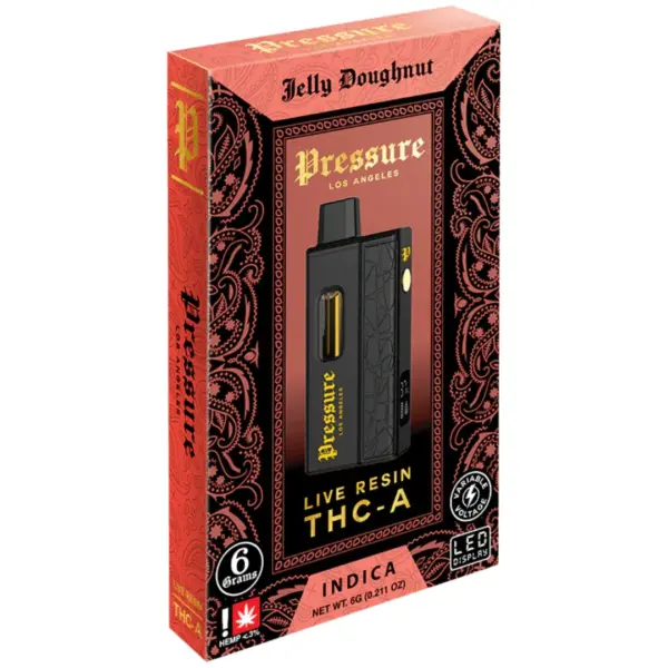 Jelly Doughnut Indica Flavors - Pressure Live Resin THC-A Disposable 6G