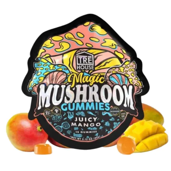 Juicy Mango Flavors Tre House Magic Mushroom Gummies