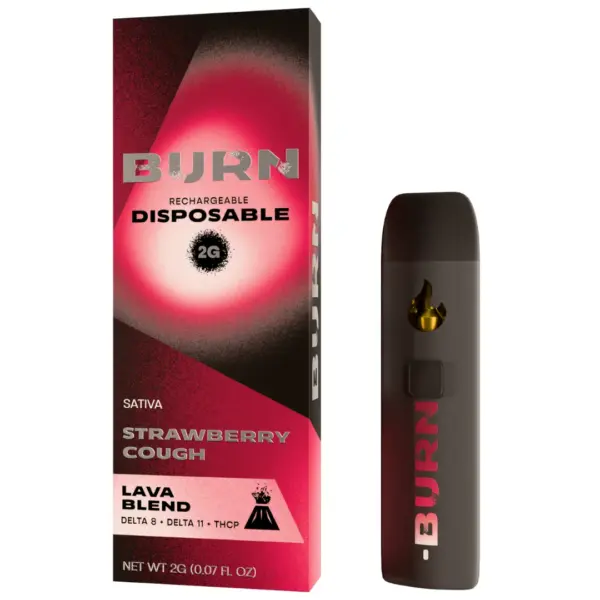 Strawberry Cough Flavors - Burn Hemp Lava Blend Disposable 2G