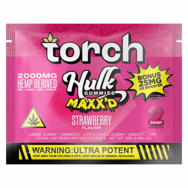 Strawberry Flavors - Torch Hulk Maxx’d Gummies 2000mg | 2ct
