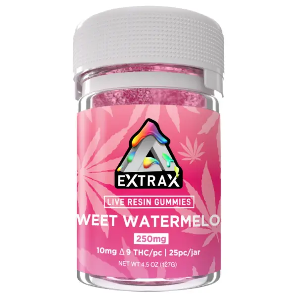 Sweet Watermelon Flavors - Delta Extrax Live Resin Delta 9 Gummies 250mg