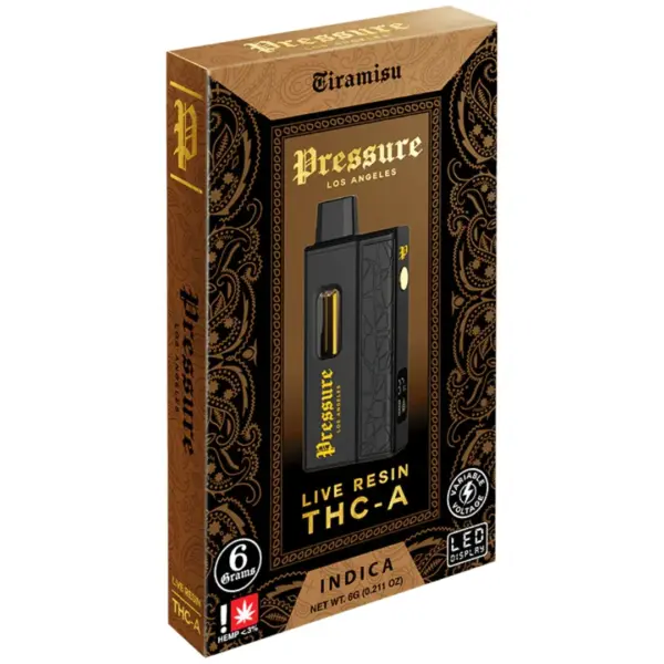 Tiramisu Indica Flavors - Pressure Live Resin THC-A Disposable 6G