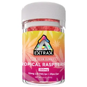 Tropical Raspberry Flavors - Delta Extrax Live Resin Delta 9 Gummies 250mg