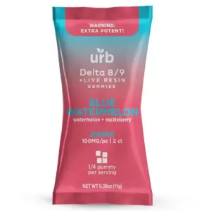 Blue Watermelon Flavor - URB Delta 8 Delta 9 Gummies 200mg | 2pk