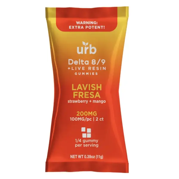 Lavish Fresa Flavor - URB Delta 8 Delta 9 Gummies 200mg | 2pk