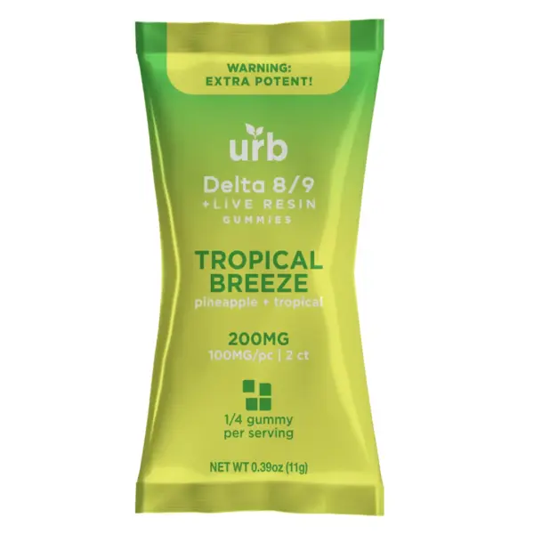 Tropical Breeze Flavor - URB Delta 8 Delta 9 Gummies 200mg | 2pk