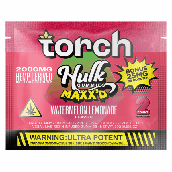 Watermelon Lemonade Flavors - Torch Hulk Maxx’d Gummies 2000mg | 2ct